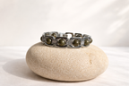 BrajMantra Pyrite Wealth Bracelet | Natural Pyrite Stone | Silver-Plated Luxury Bracelet | Unisex Adjustable Fit